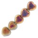 Czech Hearts beads 6mm Crystal etched sliperit full 00030/29583